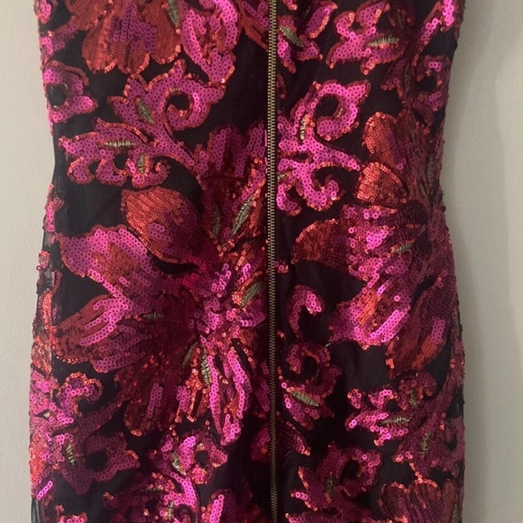 Cache Cache Medium Black, Pink And Gold Cache Zippered cocktail dress - Picture 4 of 9